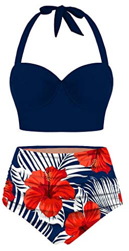 Femme Maillots De Bain Deux PièCes - Multicolore Sexy Push Up Tankini Halter Triangle RéGlable Bikini Push-Up Maillot De Bain Maillot De Bain Bustier Ronde Maillot De Bain Beach Party Pool Party
