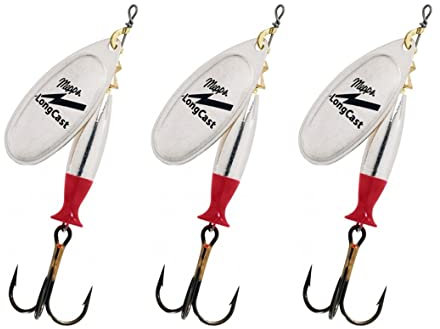 Mepps Cuiller Tournante A Palette Ovale Lot de 3 Aglia Long Cast No3-12G - Argent