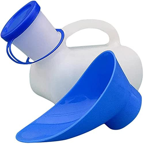 SHINEHUA Unisex Töpfchen Urinal für Auto Camping Outdoor Reisen, Urinal für Mann und Frau, Incontinece Pee Flasche, haben eine Abdeckung und Stecker, Kunststoff Urinale, Alter Mann, Kind