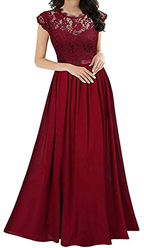 Midi Kleider Unique Abendkleid Lederrock Damen Brautjungfernkleider Mintgrün Hijab Hochzeitskleid Chiffon Kleid Chiffon Nähte Spitzenkleid Brautjungfern Abendkleider Frauen Rot XXL