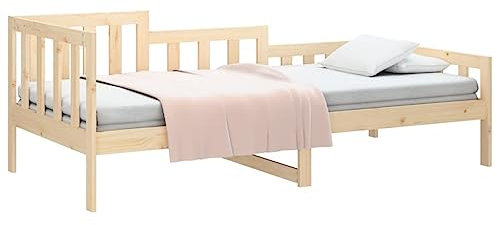 vidaXL Tagesbett Sofabett Gästebett Sofa Einzelbett Bett Bettsofa Bettgestell Bettrahmen Schlafsofa Holzbett 90x200cm Massivholz Kiefer