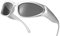 YUELUQU Futuristisch Sonnenbrillen Fahrradbrille für damen herren Y2K Sportbrille UV400 Schutz party brille rennrad brille (Silber(R)-Grau(L))