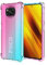 HONLEN Hülle für Poco X3 Pro/Poco X3 NFC Case, 6.67 Inches Transparent Farbverlauf Design TPU Silicone Handyhülle, Verstärkung mit Vier Ecken Cover Rosa Grün