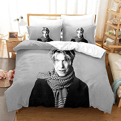 PTNQAZ David Bowie Bettwäsche-Set, Einzelbett, Doppelbett, 3D-gedrucktes Bettbezug-Set, King-Size-Größe, für Kinderzimmer, Dekoration, Jungen, Geschenk (Einzelbett, Stil 4)