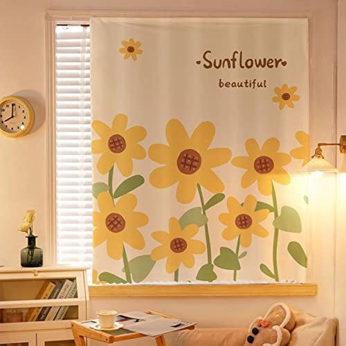 BHADANI Neue Verdunkelungsvorhang Ölgemälde Mädchen Muster Heimtextilien Luxusfenster für Wohnzimmer Schlafzimmer-Sonnenblume,W100 x H120cm,China,