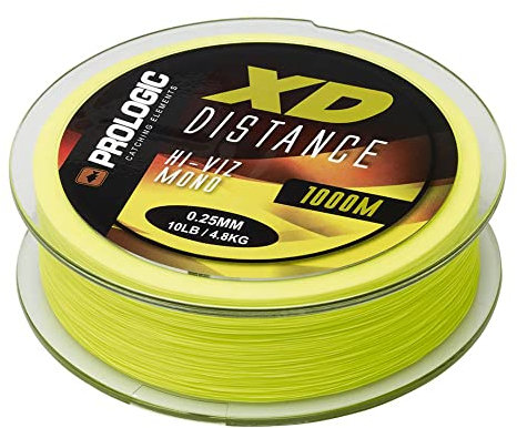 PROLOGIC Karpfenangeln, abriebfest, XD-Entfernung, monofile Schnur, 1000 m, Gelb