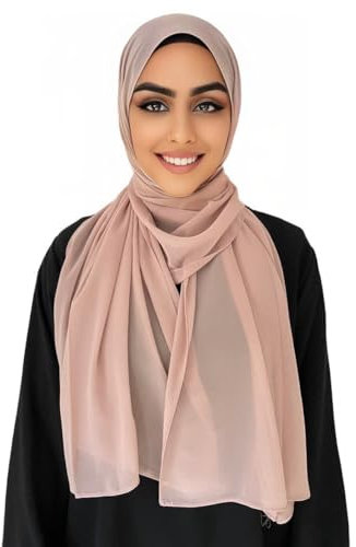 Medinah Hijab Kopftuch Muslimisches Kopftuch Chiffon kopftuch 180x70cm groß Islamisches Kopftücher für Damen-Made in Turkey, Sedona Sand -#52