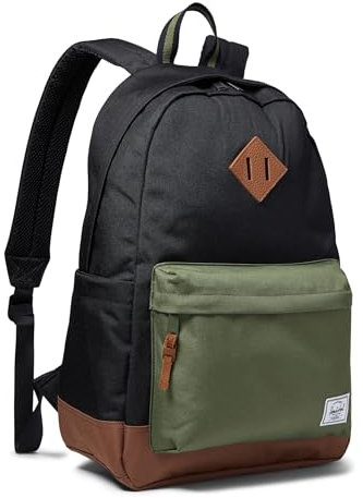 Herschel Sac à dos Heritage, Noir/trèfle à quatre feuilles/marron selle, One Size, Herschel Sac à dos Heritage