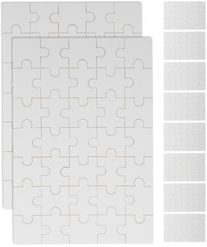 SEWACC Unleash Your Creativity 10 Sheets Sublimation Puzzle Blanks Blank Jigsaw Puzzle for Diy Projects