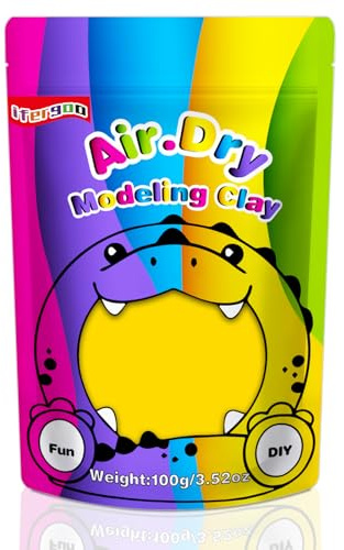 iFergoo Lufttrocknende Knete Ultra Light, Modelliermasse Selbsthärtend, Kreative Magische Clay für Kinder, DIY Bastelset, Geschenk für Jungen & Mädchen ab 3 Jahren 100g / 3.52oz (Gelbe Knete)
