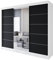 Easy4You R6 250 cm Weiß/Schwarz Schiebetüren Kleiderschrank 250x215x58 cm mit Spiegel - Schlafzimmermöbel, Aufbewahrung - Mehrzweckschrank