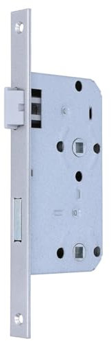 MS Beschläge Einstemmschloss eckiger kantiger Stulp 235mm x 20mm Einsteckschloss Dornmaß 55mm Metallschloss Türschloss Innentürschloss (WC-Bad, DIN links)