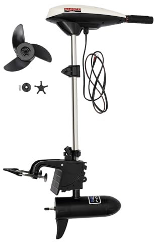 12V Moteur Electrique Bateau Moteur Hors Bord 5 Vitesses Avant et 2 Vitesses Arrière Avec Poignée Télescopique Poussée 66lbs Moteur électrique Bateau,Convient pour Petits Bateaux, Bateaux en Bois