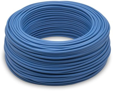 Cavo Elettrico Unipolare 1,5mm - 2,5mm - 4mm 100mt - Vari Colori Disponibili - Perfetto per Impianti Elettrici e Cablaggi - Cavi Elettrici di Alta Qualità (Blu, 4mm)