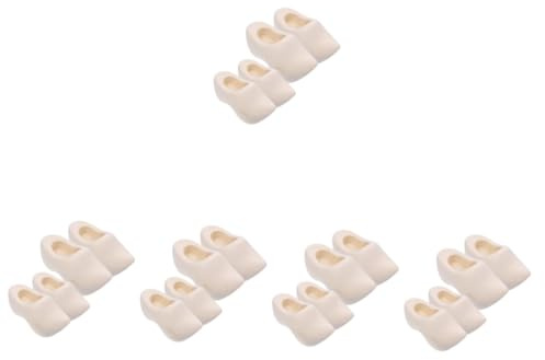 EXCEART 10 Paar Clogs Mini Holzschuhe Simulations Holzschuhe Minihaus Dekoration Puppenhaus Schuhverzierung Puppenhaus Versorgung Unfertige Holzschuhe Graffiti Malerei Spielzeug
