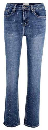 Cartoon Damen Regular Fit-Jeans mit Strass 36, Dark Blue Denim