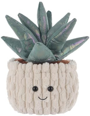 Apricot Lamb Potted Aloe Plant Plush Stuffed Animals for Kids, Soft Cute Plush Toys for Baby Girl and Boy, Fluffy Potted Aloe Plant Green