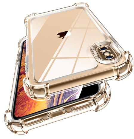 iVoler Anti Ingiallimento Chiaro Cover Case per iPhone XS Max 6.5 Pollici, [Antiurto di Grado Militare] Custodia Sottile Trasparente per Assorbimento degli Urti con Paraurti in TPU Morbido