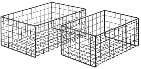 BUTLERS Aufbewahrungskörbe 2er Set aus Eisen 30x 20 H12cm -Deposit - Korb Metall | Aufbewahrung Kleiderschrank, Regal | Deko & Organizer für Bad, Wohnzimmer, Küche, Büro