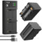 K&F Concept NP-F970 2er-Pack 6600mAh Akkus und LED Ladegerät Kit Kompatibel mit Sony NP-F550 F570 F750 F770 F930 F950 F960 F970 für High Power LED Lichter/Monitor/Kamera Slider