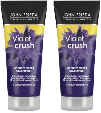 John Frieda Violet Crush Intensiv-Shampoo - Inhalt: 75 ml - Reisegröße - Ideal zum Testen oder Verreisen - Anti-Gelbstich - Für blondes Haar (Packung mit 2)