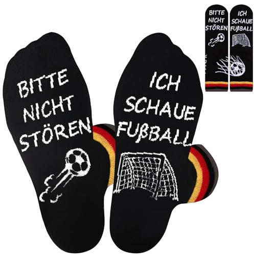 TCRZHHRX Fussball Socken, Fußball Geschenke für Männer, Lustige Fußball Geschenke, Fussball Geschenke Jungen Football Socks, Geburtstagsgeschenk für Männer(Schwarz)