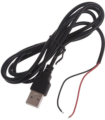 Cable de extensión USB macho de 2 pines para ventilador USB de 5 V, tiras LED, lámpara de escritorio, grabadora de conducción LED