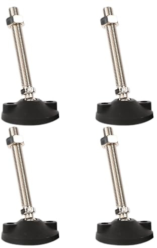 BORDSTRACT 4Pcs M16 Pieds de nivellement, pieds filetés réglables, pieds pivotants antidérapants pour meubles, pieds de nivellement pour machines robustes pour établi(D125*M16*200)