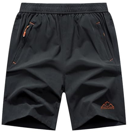 Rdruko Sport Shorts Herren Kurze Hosen Sporthose Laufhose Kurz mit Taschen Sommer Hose Laufshorts für Männer-Dunkelgrau 3XL