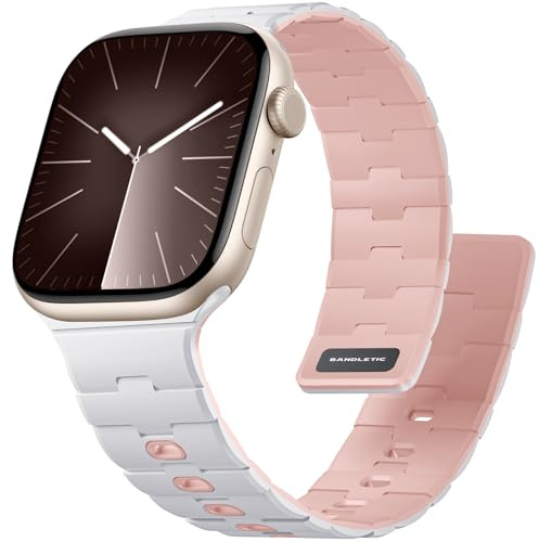 Bandletic Magnetbänder Kompatibel mit Apple Watch Ultra 3 2 1 Armband | Weiche Magnet Silikon Sportbänder für Apple Watch Ultra 3/2/1 49mm/iWatch Series 11/10 46mm, 9/8/7 45mm,SE 6/5/4 44mm,3/2/1