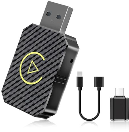 Wireless CarPlay Adapter, Convert Wired CarPlay to Wireless, USB C/A, Plug and Play, for 2016 Cars and for iPhone iOS 10+