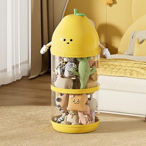 Stuffed Animal Storage Tube,Soft Toy Storage Tube,Transparent Doll Storage Tube,large Capacity,Transparent Storage Bucket,Clear Display,Easy Access,Making Your Toy House More Tidy 27*27*88.5CM