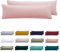 Nesture Seitenschläferkissen Bezug 40 x 145 2er Set - Kissenbezug 40x145 cm Puderrosa, 100% Mikrofaser kopfkissenbezug mit Reißverschluss, Weich und Bügelfrei