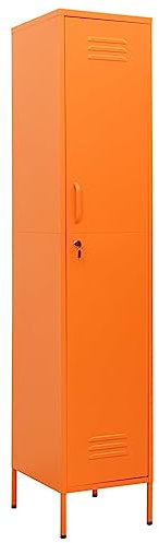 HETFTJN Vorratsschrank Küche Schrank Organizer Apothekerschrank Werkstattschrank - Schließfachschrank Orange 35x46x180 cm Stahl für Keller Arbeitszimmer Garten Balkon