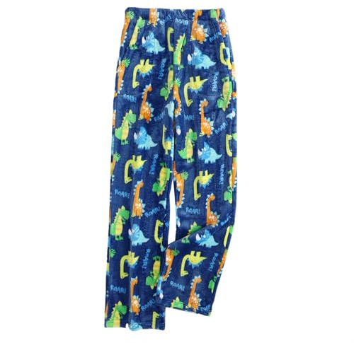 Generisch Pyjama Pant Winter Plaid Pyjama-Hosen Flanell Dual Pocket Pants Bottom Wärme Gefüttertes Lose Pj Hosen