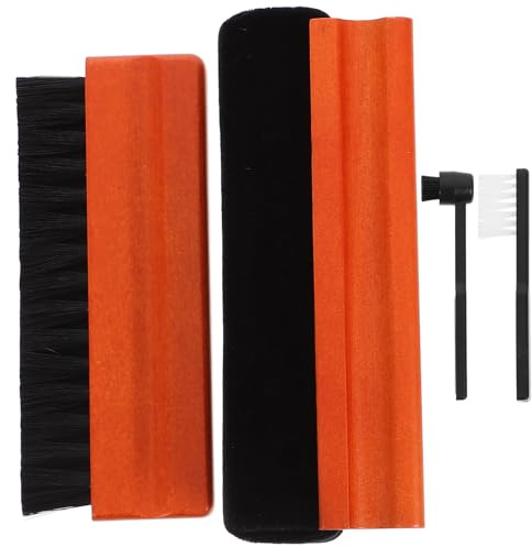 Toddmomy Vinyl Schallplattenreinigungsset Holzbürsten Pp Schwamm Kompakt für Plattenspieler Cd/DVD Player Zubehör zur Tiefenreinigung