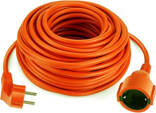 Prolunga Elettrica 20 Metri con Presa Schuko Maschio/Femmina – Cavo per Interni ed Esterni, Impermeabile, Alta Resistenza per Giardino, Casa, Ufficio e Uso Professionale