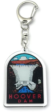 FizzyButton Gifts Hoover Dam Travel Keyring Key Ring with Acrylic Charm