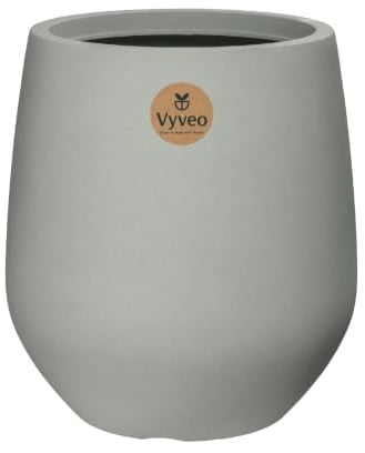 Vyveo - Blumentopf Amari - 39x43 - Grau - Blumentopf für den Innen- und Außeneinsatz - Übertopf - Pflanztopf - Pflanzgefäß