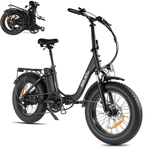 PVY 20 Zoll Fatbike E-Bike Klapprad, 48V 15.6Ah Akku 250W Motor 7-Gang, Federgabel & Scheibenbremsen, Reichweite 70 km, Elektro Fahrrad Herren Damen für Pendeln