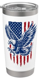 Eagle Flag for Eagle Lovers Patriotic USA Flag Stainless Steel Insulated Tumbler