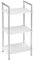 WENKO Badregal Style - 3 satinierte Glasablagen, Stahl, 37 x 71 x 28.5 cm Silber Glänzend