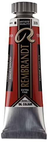 Rembrandt Oil Colour Tube - 15 ml Light Oxide Red 339 - Qualité extra-fine - Résistance maximale à la lumière - Consistance beurrée - Qualité artiste