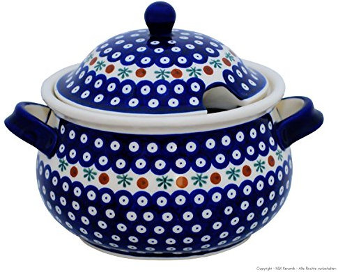 Original Bunzlauer Keramik Suppenterrine 3,0 Liter im Dekor 41