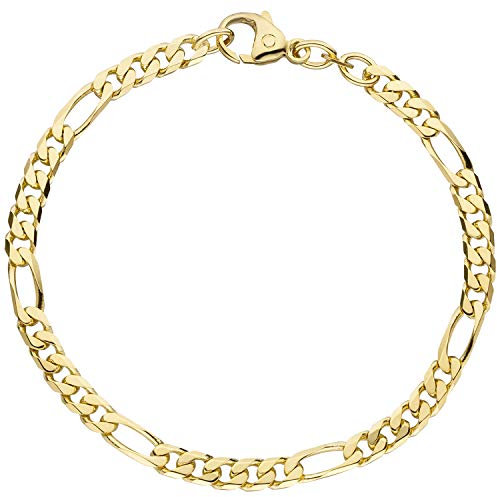 Jobo Herren Figaro-Armband aus 14 Karat 585 Gold massiv 4,4 mm 18,7 cm