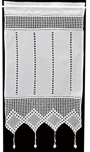 Hossner Fensterdeko, Attersee Gardine 100x40 cm H/B | weiß | 100% Baumwolle
