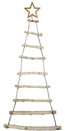Moderner Hänger Tanne aus Holzstäben 112cm Weihnachten Advent Deko Tannenbaum