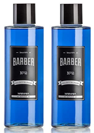 BARBER MARMARA No.2 Eau de Cologne Herren Splash im Glas Flacon 2x 500ml - After Shave Men - Duftwasser - Rasierwasser Männer - Erfrischt kühlt - Duft Herren - 70° Alkohol - Barbershop-Duft (2x No.2)