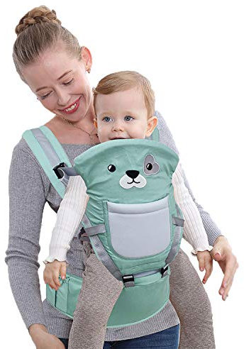 Rufun Babytrage Tiermuster Hüftsitz Ergonomisch für Neugeborene Vorne und Hinten