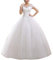GELing Femmes Robes De Mariée Dentelle Encolure Ronde Robe De Mariage Longue Blanc EU 40